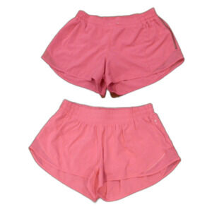 Lululemon Athletica Coral Pink Lined Shorts Women's Size 8 Lot of 2